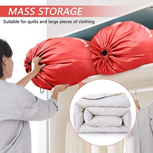 IHOMAGIC Laundry Bag Large Foldable Laundry Bag Washable Storage Bag with Nylon Rope Lightweight Portable Bag for Dirty Clothes Blanket 100L in Bedrooms, Hotels, Dorms, Travel, Orange — view 6