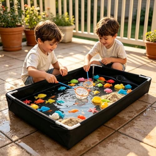 Outdoor Sand Box With Drain, Foldable Fishing Sand Pool For Kids — view 6