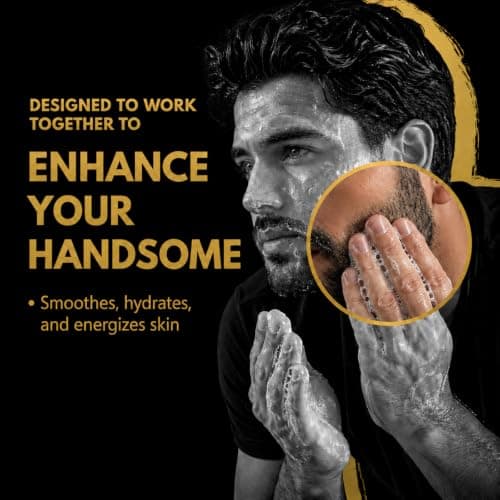 5PCS Men's Skin Care Sets & Kits, Daily Skincare Gift Set with Cream, Cleanser, Scrub, Eye Cream & Facial Serum, Moisturiser Routine Grooming Kit for Day & Night Care for Him at Home Travel — view 3