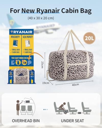 Narwey Ryanair Cabin Bags 40x30x20 Underseat Foldable Travel Duffel Bag — view 2