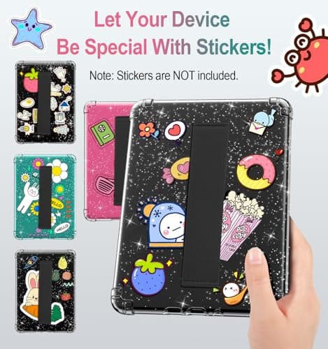 MoKo Case for 7" Kindle Paperwhite 12th Gen 2024, Glitter+Black — view 3