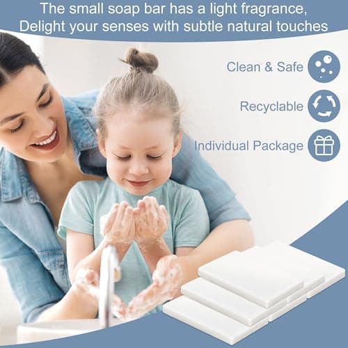 300 Pcs 0.35oz Mini Bar Soap Bulk Individually Wrapped Hand Hotel Soap Bars Travel Size Toiletries for Hospitality Guest Bathroom Vacation Rentals — view 2