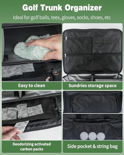 Uniclife Golf Trunk Organizer Waterproof Car Golf Shoes Bag Storage Box — view 3