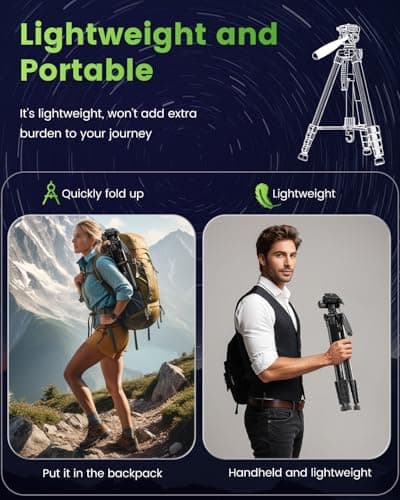 CAMBOFOTO Camera Tripod,Lightweight Aluminum Tripod Stand for Camera/Phone — view 4