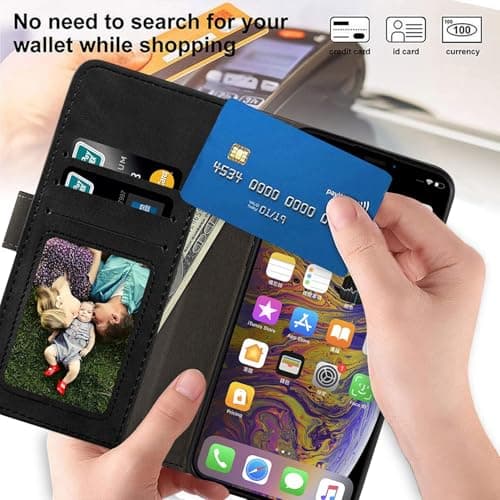 UOGNADGD Faux Leather Flip Case for ZTE Telstra 5G Hotspot 2 - Black — view 3