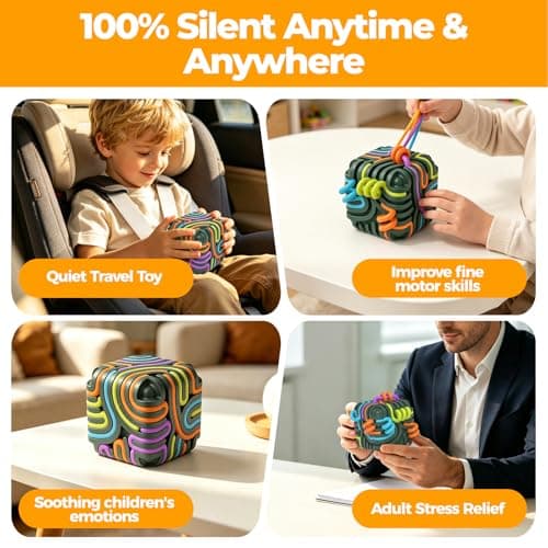 Silicone Sensory Activity Cube, Montessori 3D Maze Travel Toy Stress Relief — view 6