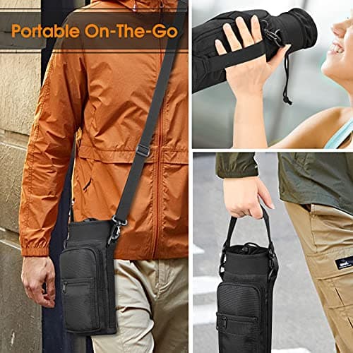 SITHON Water Bottle Carrier Bag with Adjustable Shoulder Strap — view 4
