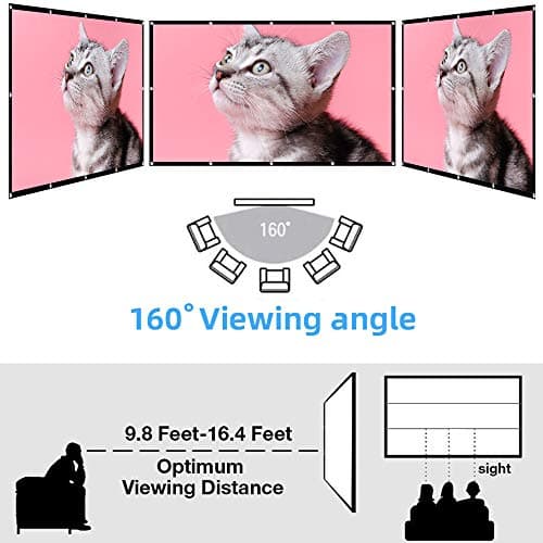 Portable Projector Screen 100 Inch, lejiada Foldable Movie Screen for Outdoor & Indoor Use, 16:9 HD Wrinkle-Free Polyester Rear Projection Screen with Hooks and Ropes, Easy to Carry and Install — view 6