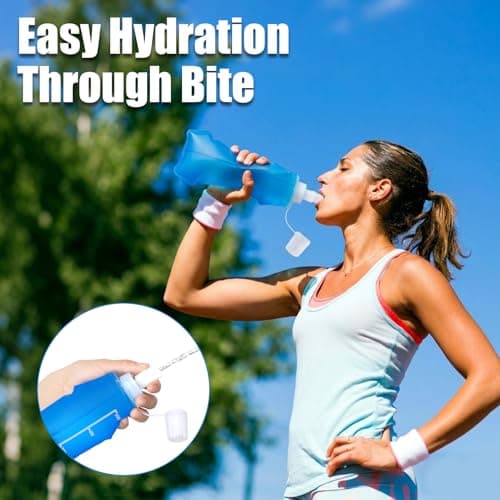 Vyuwast 2 Pack Collapsible Foldable Running Water Bottle, 500ML Soft Flask — view 4