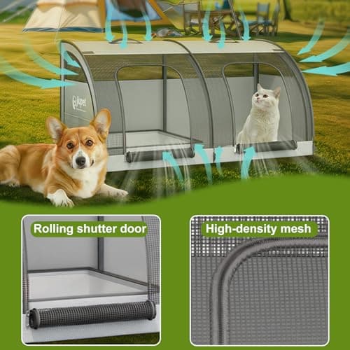 Foldable Pet Car Carrier Bag, Double Car Pet Seat for 2 Cats or Medium Animals, Portable Dog Travel Bag with Breathable Mesh Fabric, Collapsible Dog Car Crate with 4 Side-opening Door, 100X50X50 — view 3