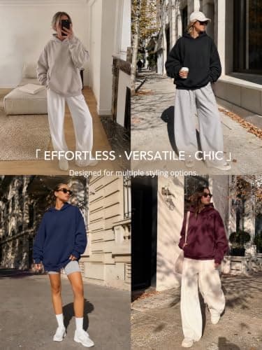 LILLUSORY Womens Oversized Hoodies Fleece Ladies Sweatshirts Black S — view 6
