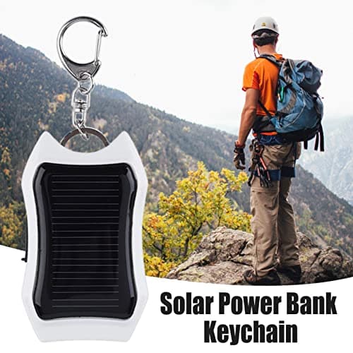 GIMOCOOL Solar Power Bank Keychain,1500mAH Large-capacity Battery Solar Charger Power Bank, Mini Backup Power Solar Charger for Cellphone Tablet Electronic Devices, Portable Charger with Carabiner — view 6