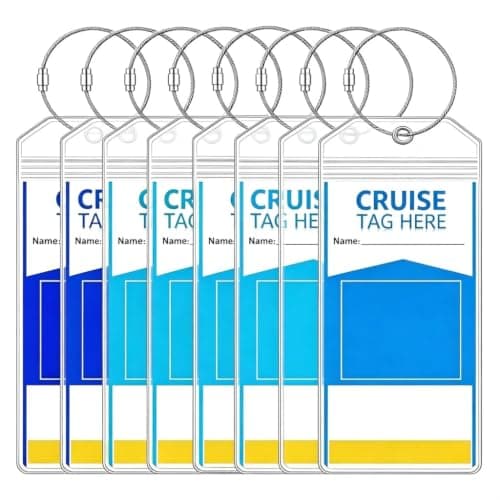8Pcs Cruise Luggage Tag Holder for P&O with Zip Seal and Steel Loops