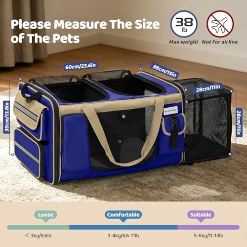 Odoland Expandable Extra Large Cat Carriers for 2 Cats with Litter Box — view 6