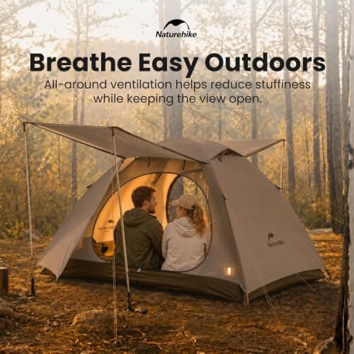 Naturehike Cloud-Creek Series 3 Person Tent – Lightweight Waterproof Camping & Backpacking Tent with Aluminium Poles, UPF50+ & Double Layer Design Brown — view 3