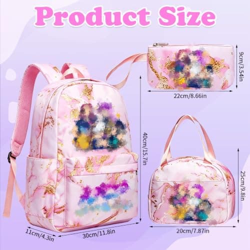 K Pop School Backpack, 3 Piece Set with School Bag Lunch Bag Pencil Case — view 2