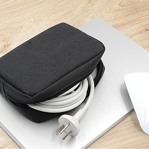 ERCENTURY Universal Electronics/Accessories Soft Carrying Case Bag, Durable & Light-weight,Suitable for Out-going, Business, Travel and Cosmetics Kit (Black-Small) — view 5
