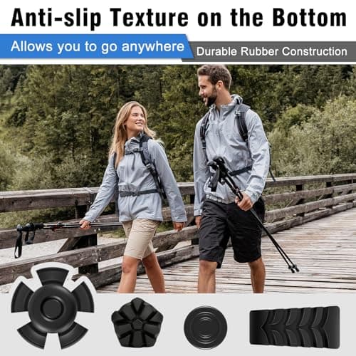 supregear Replacement Rubber Tips Set for Trekking Pole and Walking Stick, Anti-Slip Protectors for Most Inner Diameter of 11 mm/0.43" Hiking Sticks (Pack of 10) — view 5