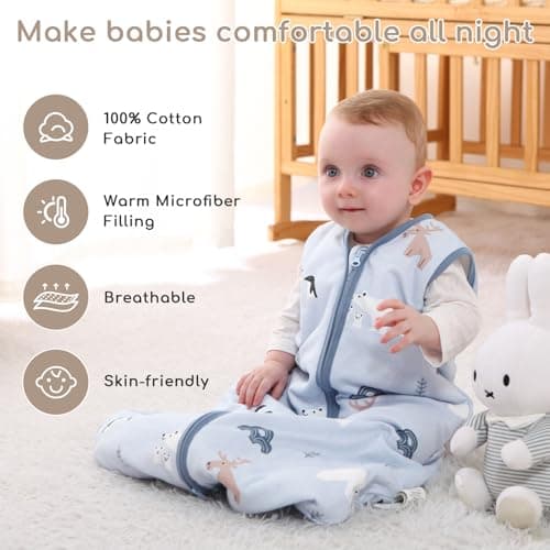 Yukkidds Baby Sleeping Bag 1.5 Tog, Cotton Sleep Sack 0-6 Months — view 2