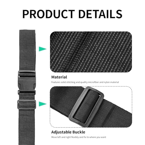 [2 Packs] Luggage Straps, for Suitcases, Adjustable 180cm x 5cm with Quick Release Buckle, Heavy Duty Black Luggage Straps for Travel, Strong Nylon Luggage Safety Straps for Luggage, Handbags — view 3