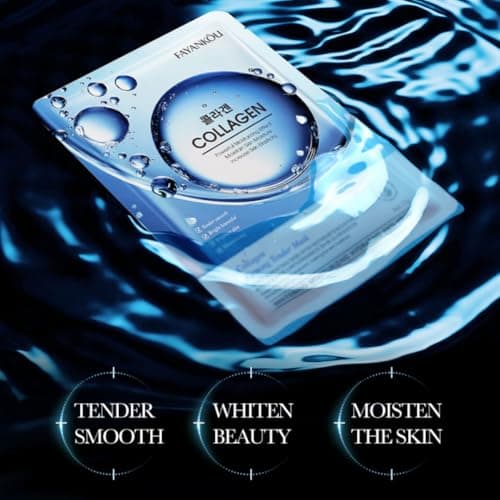 FAYANKOU Bio-Active Collagen Sheet Mask Set (12 Pack) – Firming & Hydrating K-Beauty Skincare – Anti-Aging Face Masks with Hydrolyzed Collagen, Aloe Vera & Niacinamide – No Parabens or Sulfates — view 4