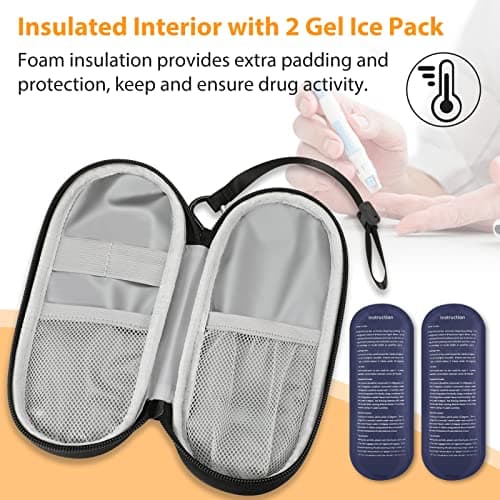 MEDMAX Insulin Cooler Travel Case with 2 Ice Packs, Portable Organiser Bag — view 2