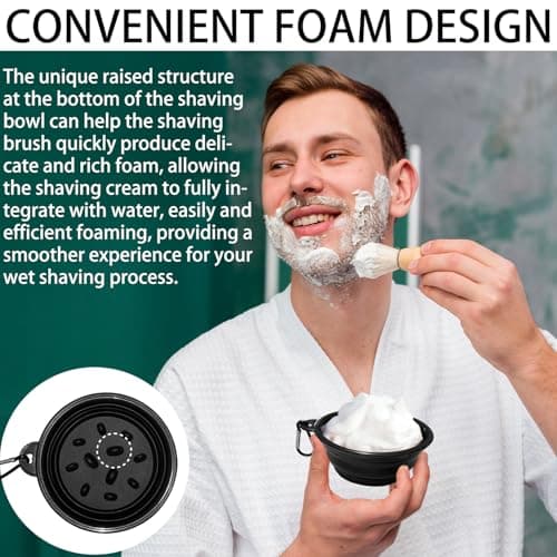 Shaving Bowl,Foldable Travel Shaving Bowl for Shave Cream, Silicone Shaving Cup for Wet Shaving for Men — view 6