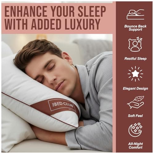 GC GAVENO CAVAILIA Firm Pillows 5Pack Neck Support Bed Pillow | Breathable Standard Size Single Pillow With 100% Cotton Cover | Hotel Quality Pillows For Stomach Back Pain & Side Sleepers, 74x48cm — view 5