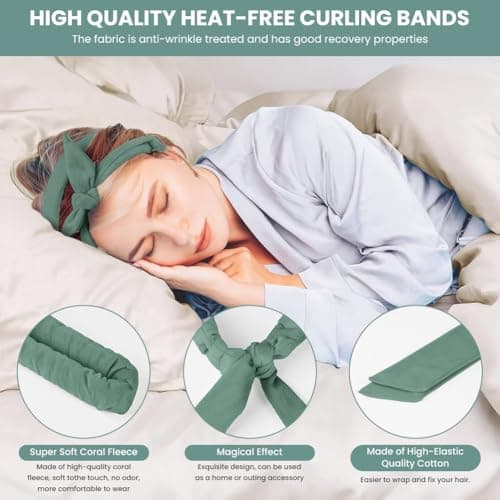 BUTBU Heatless Curlers Headband, 5PCS No Heat Hair-Curlers and Rollers — view 3