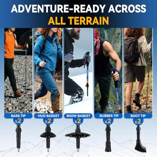 Clostnature Lightweight Adjustable Walking Poles, 2 Pack Trekking Poles — view 4
