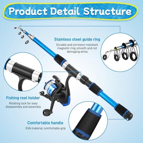 Starvortex Kid Fishing Rod Starter Set, Telescopic Fishing Rod and Reel Set — view 3