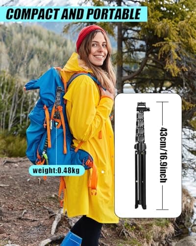 CAMBOFOTO 168 cm Camera Tripod for Travel with Phone Holder — view 3
