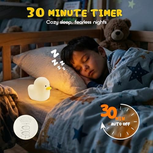 UNEEDE Duck Night Light for Kids, Cute Silicone Baby Lamp Touch Control — view 5