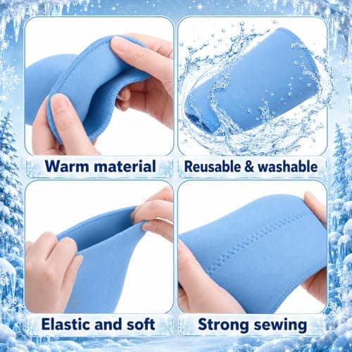 2 Pairs 3mm Neoprene Toe Warmers, L Size Blue Toe Covers Toe Warmer Booties — view 3