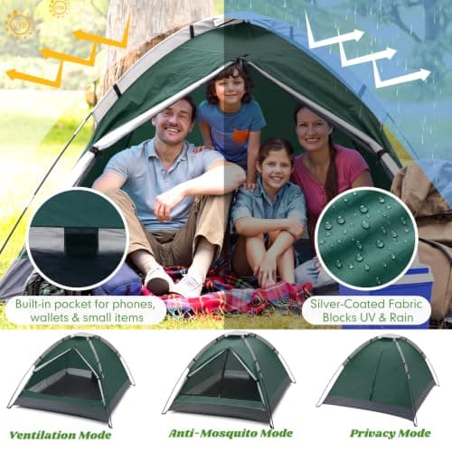 Woanger 12 Pack Bulk 2 Person Camping Tents for Homeless Lightweight Outdoor Tent with Rain Fly and Carrying Bag Waterproof Windproof Setup for Homeless Camping Backpacking (Multicolor) — view 6