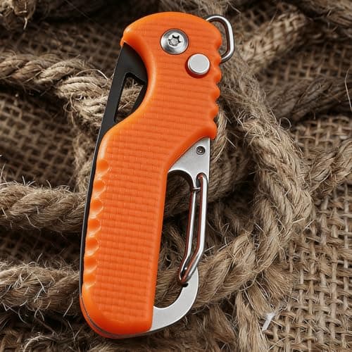 Utility Pocket Box Opener, Portable Stainless Steel Folding Cutter with Key Ring, Mini Lightweight EDC Gadgets Pocket Multi Tool for Outdoor Camping Hiking Packaging Craft DIY Use — view 2