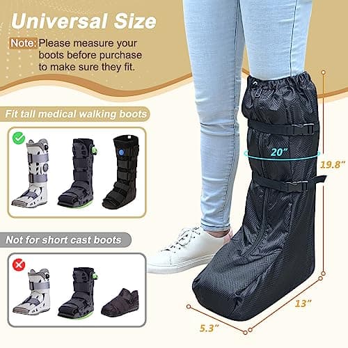 Mybow Walking Boot Cover, Medical Fracture Cast Boot, Tall Orthopedic Walking Shoe Protector for Men Women, Air Walker Foot Protectors for Outdoor, Rain & Snow Foot Protector with Upgraded Sole — view 5