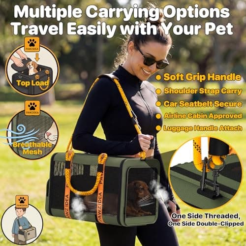 PAWZIDEA Soft Sided Foldable Cat/Dog/Pet Carrier Bag Pets Travel Carriers — view 5