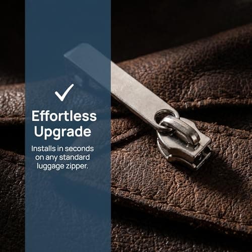 5pcs Detachable Nylon Zipper Pull for Luggage with Lock Hole, Silver — view 3