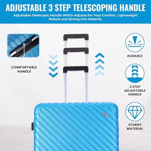 FLYMAX 32" Extra Large Suitcase 4 Wheel Lightweight Suitcases Luggage Hard Shell ABS Travel Case Hold Check in Fits 23kg - 35kg + 3 Digit Lock + 1 Year Warranty 125 Litre Capacity — view 6