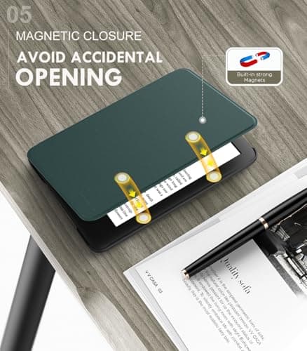MoKo Case for 6" Amazon Kindle Basic 11th Gen 2024/2022, Midnight Green — view 5