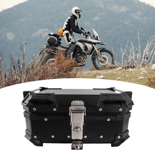 Brrnoo Motorcycle Tail Bag, Motorcycle Luggage Box with Removable Base and Liner Tail Box Top Case 28L Large Capacity Shockproof Replacement (Black) — view 2