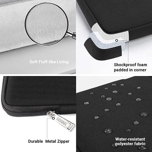 TECOOL 14 Inch Laptop Sleeve Protective Case with Handle and Pockets — view 6