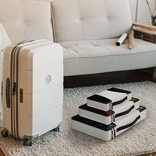 Vinsani 3pc Packing Cubes Travel Organiser Set for Suitcase, Light Grey — view 4