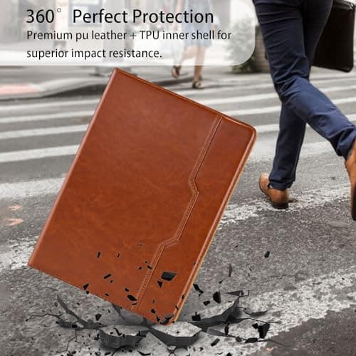 Vkooer Case for iPad Mini 5th Generation 2019 7.9 inch - iPad Mini 4/3/2/1 /1 PU Leather Folio Flip Cover Multi-Angle Viewing Smart Stand Cover with Pocket Auto Wake/Sleep - Brown — view 6