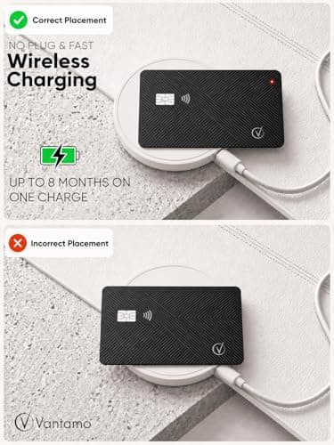 Vantamo Ultra-Thin Wallet Tracker, Apple MFi Certified, IP68 Waterproof Bluetooth Tracker for Wallet & Passport, Work with Apple Find My, Wireless Charging, iOS Only — view 6