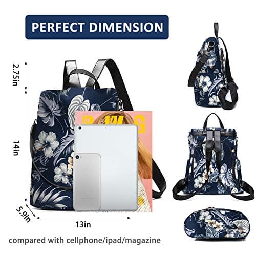 Fmeida Anti Theft Backpack for Women Small Travel Rucksack Water Resistant — view 2