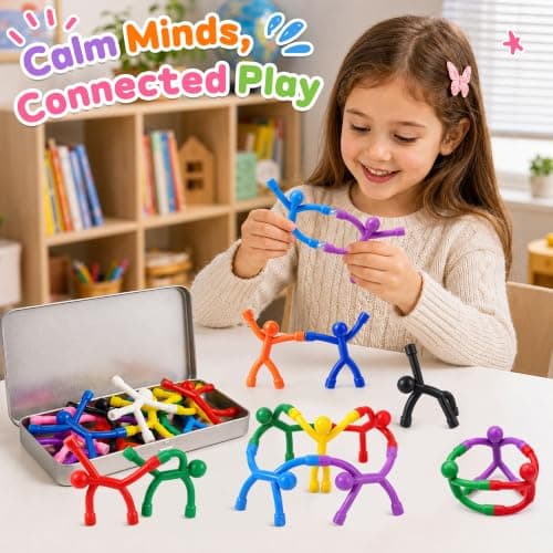 12 Pcs Magnetic Men Fidget Toys for Kids, Magnet Travel Toys with Metal Box — view 4
