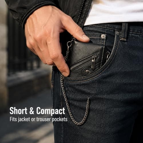 Rayakt Mens Wallets with Zip Coin Pocket Leather Wallets for Men — view 6