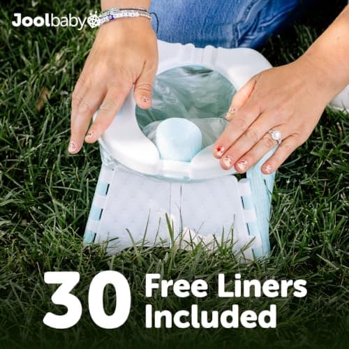 Jool Baby Portable Potty Training Chair with Travel Bag and 30 Liners, Foldable, Indoor/Outdoor Use, Camping (Aqua) — view 5